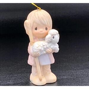 Precious Moments Shepherd Girl Figurine with Lamb Christmas Ornament